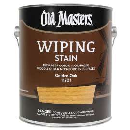 Old Masters 11201 Wiping Stain, Golden Oak, Liquid, 1 gal, Can