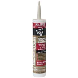 DAP Silicone Plus 08785 Sealant, Almond, -40 to 300 deg F, 10.1 fl-oz Cartridge