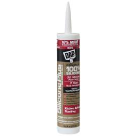 DAP Silicone Plus 08770 Sealant, White, -40 to 300 deg F, 10.1 fl-oz Cartridge