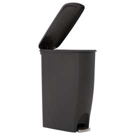 Rubbermaid 2111961 Step-On Trash Can, 11.25 gal Capacity, Resin, Charcoal, Flip-Top Closure