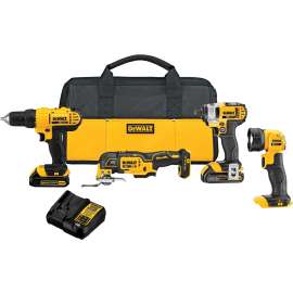 DeWALT DCK444C2 Combination Kit, Battery Included, 20 V, 4-Tool, Lithium-Ion Battery