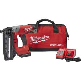 Milwaukee 2741-21CT Straight Finish Nailer Kit, Battery Included, 18 V, 2 Ah, 110 Magazine, Straight Collation