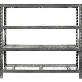 GLADIATOR GARS774XEG Rack Shelf, 8000 lb Capacity, 4-Shelf, 77 in OAW, 24 in OAD, 72 in OAH, Hammered Granite