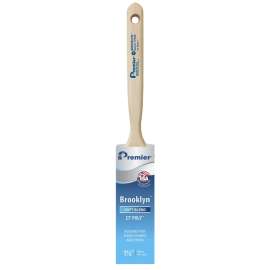 Premier Brooklyn 17300 Paint Brush, 1-1/2 in W, Flat Sash Brush, 2-1/2 in L Bristle, Polyester Bristle