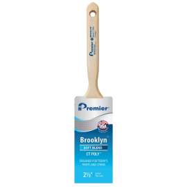 Premier Brooklyn 17302 Paint Brush, 2-1/2 in W, Flat Sash Brush, 3 in L Bristle, Polyester Bristle