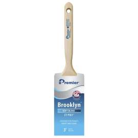 Premier Brooklyn 17303 Paint Brush, 3 in W, Flat Sash Brush, 3 in L Bristle, Polyester Bristle