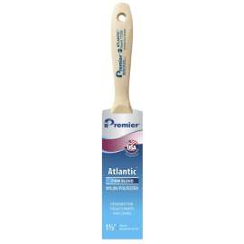 Premier Atlantic 17350 Paint Brush, 1-1/2 in W, Beavertail Varnish Brush, 2-7/16 in L Bristle, Nylon/Polyester Bristle