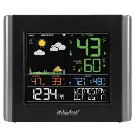La Crosse V10-TH Weather Station, Battery, 32 to 122 deg F Indoor, -40 to 140 deg F Outdoor, LCD Display