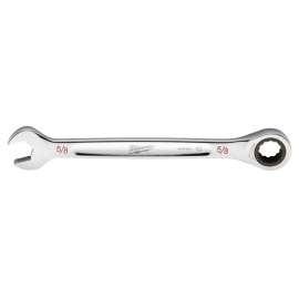 Milwaukee 45-96-9220 Ratcheting Combination Wrench, SAE, 5/8 in Head, 8.58 in L, 12-Point, Steel, Chrome