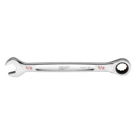 Milwaukee 45-96-9222 Ratcheting Combination Wrench, SAE, 11/16 in Head, 9.19 in L, 12-Point, Steel, Chrome