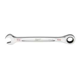 Milwaukee 45-96-9226 Ratcheting Combination Wrench, SAE, 13/16 in Head, 11.1 in L, 12-Point, Steel, Chrome