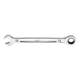 Milwaukee 45-96-9313 Ratcheting Combination Wrench, Metric, 13 mm Head, 7.34 in L, 12-Point, Steel, Chrome