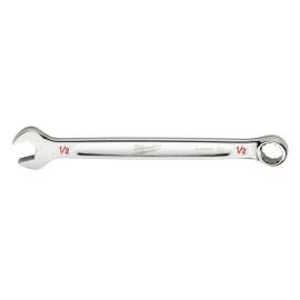 Milwaukee 45-96-9416 Combination Wrench, SAE, 1/2 in Head, 7.09 in L, 12-Point, Steel, Chrome, Ergonomic, I-Beam Handle