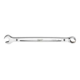 Milwaukee 45-96-9509 Combination Wrench, Metric, 9 mm Head, 5.91 in L, 12-Point, Steel, Chrome