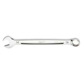 Milwaukee 45-96-9514 Combination Wrench, Metric, 14 mm Head, 7.48 in L, 12-Point, Steel, Chrome