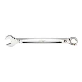 Milwaukee 45-96-9515 Combination Wrench, Metric, 15 mm Head, 7.87 in L, 12-Point, Steel, Chrome