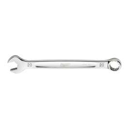 Milwaukee 45-96-9520 Combination Wrench, Metric, 20 mm Head, 10.31 in L, 12-Point, Steel, Chrome