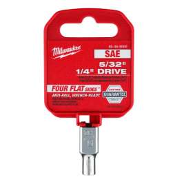Milwaukee 45-34-9000 Socket, 5/32 in Socket, 1/4 in Drive, 6-Point, Chrome Vanadium Steel, Chrome
