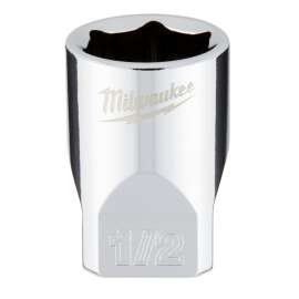 Milwaukee 45-34-9009 Socket, 1/2 in Socket, 1/4 in Drive, 6-Point, Chrome Vanadium Steel, Chrome