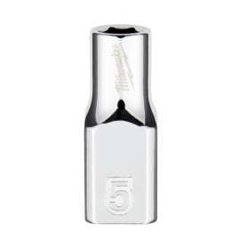 Milwaukee 45-34-9030 Socket, 5 mm Socket, 1/4 in Drive, 6-Point, Chrome Vanadium Steel, Chrome