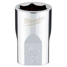 Milwaukee 45-34-9064 Socket, 1/2 in Socket, 3/8 in Drive, 6-Point, Chrome Vanadium Steel, Chrome