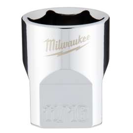 Milwaukee 45-34-9067 Socket, 11/16 in Socket, 3/8 in Drive, 6-Point, Chrome Vanadium Steel, Chrome