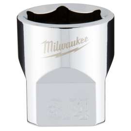 Milwaukee 45-34-9068 Socket, 3/4 in Socket, 3/8 in Drive, 6-Point, Chrome Vanadium Steel, Chrome