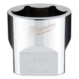 Milwaukee 45-34-9071 Socket, 15/16 in Socket, 3/8 in Drive, 6-Point, Chrome Vanadium Steel, Chrome