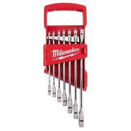 Milwaukee 48-22-9406 Wrench Set, 7-Piece, Alloy Steel, Chrome, Specifications: SAE Measurement System, I-Beam Handle