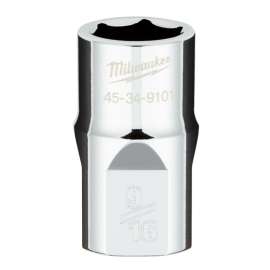 Milwaukee 45-34-9101 Socket, 9/16 in Socket, 1/2 in Drive, 6-Point, Chrome Vanadium Steel, Chrome