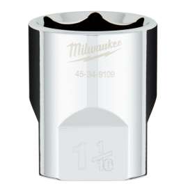 Milwaukee 45-34-9109 Socket, 1-1/16 in Socket, 1/2 in Drive, 6-Point, Chrome Vanadium Steel, Chrome