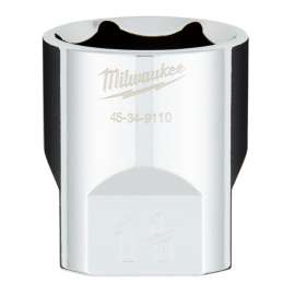 Milwaukee 45-34-9110 Socket, 1-1/8 in Socket, 1/2 in Drive, 6-Point, Chrome Vanadium Steel, Chrome