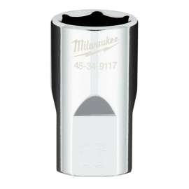 Milwaukee 45-34-9117 Socket, 16 mm Socket, 1/2 in Drive, 6-Point, Chrome Vanadium Steel, Chrome