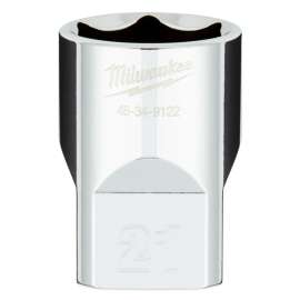 Milwaukee 45-34-9122 Socket, 21 mm Socket, 1/2 in Drive, 6-Point, Chrome Vanadium Steel, Chrome