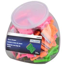 Vulcan Razor Blade Scraper Merchandiser, 1-1/2 in W Blade, Steel Blade, Plastic Handle, 2 in OAL