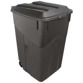 United Solutions TI0073 Wheeled Trash Can, 45 gal Capacity, Lid Closure