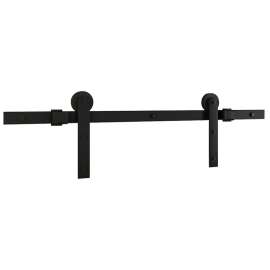 National Hardware N700-001 Builder Barn Door Kit, 72 in L Track, Steel, Matte Black, Wall Mounting