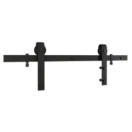 National Hardware N700-004 Classic Barn Door Kit, 96 in L Track, Steel, Matte Black, Wall Mounting