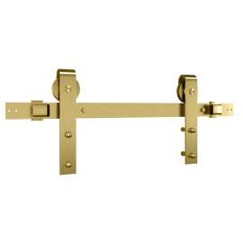 National Hardware N700-006 Designer Barn Door Kit, 72 in L Track, Steel, Brushed Gold, Wall Mounting
