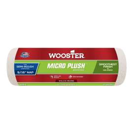 WOOSTER R238-9 Roller Cover, 9/16 in Thick Nap, 9 in L, Microfiber Cloth Cover