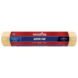 WOOSTER R240-14 Paint Roller Cover, 1/2 in Thick Nap, 14 in L, Fabric Cover, Golden Yellow