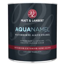 Pratt & Lambert Aquanamel Z0800 0000Z0883-14 Enamel, Semi-Gloss, Neutral Base, 1 qt