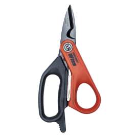 Crescent Wiss CW5T Electrician's Data Shear, 6 in OAL, Ergonomic, Soft Textured Grip Handle, TPR Handle