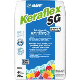 MAPEI Keraflex SG Series 1196120 Large and Heavy Tile Mortar with Polymer, Gray, Solid, 44 lb Bag