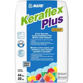 MAPEI Keraflex Plus Series 1194720 Tile Mortar, Gray, Powder, 44 lb Bag