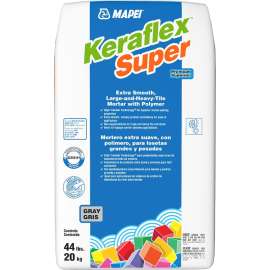 MAPEI Keraflex Super Series 1200120 Tile Mortar, Gray, Powder, 44 lb Bag