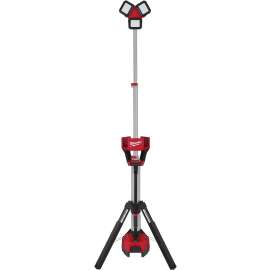 Milwaukee M18 ROCKET 2136-20 Tower Light/Charger, 1.3 A, 120 VAC, 18 VDC, Lithium-Ion Battery, LED Lamp, Black/Red