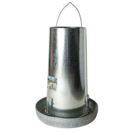 Millside Industries 50HF Poultry Feeder, 50 lb Capacity, Metal, Galvanized, Clip, Hanging Mounting