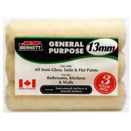 BENNETT 3PK PL1309 Paint Roller Cover, 13 mm Thick Nap, 240 mm L