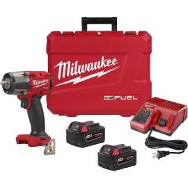 Milwaukee M18 FUEL 2960-22 Mid-Torque Impact Wrench Kit, Battery Included, 18 VDC, 5 Ah, 3/8 in Drive, Square Drive